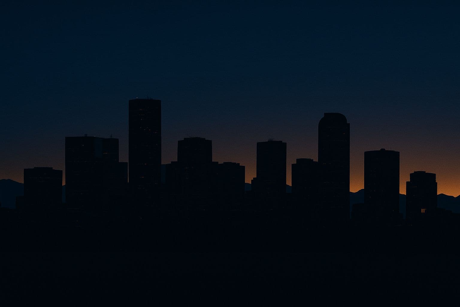 Denver skyline at dusk